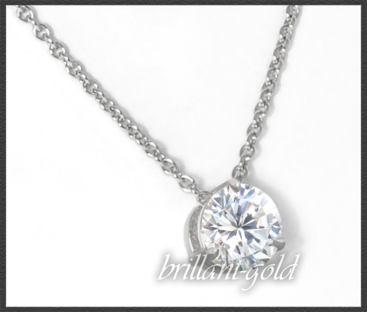 Gold Collier mit 1,25ct Brillant, Top Wesselton, Si1-2